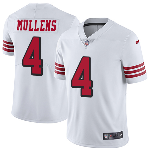 San Francisco 49ers Limited White Men Nick Mullens NFL Jersey #4 Rush Vapor Untouchable->san francisco 49ers->NFL Jersey